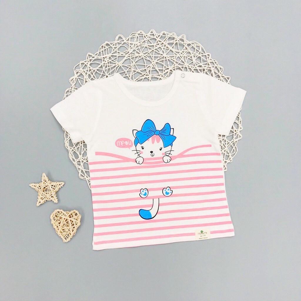 Áo Thun Bé Gái, Size 1-5, Hàng Made In Vn, Chất Cotton Xuất Dư Đẹp, Bấm Khuy Cổ, Màu Sắc Xinh Yêu