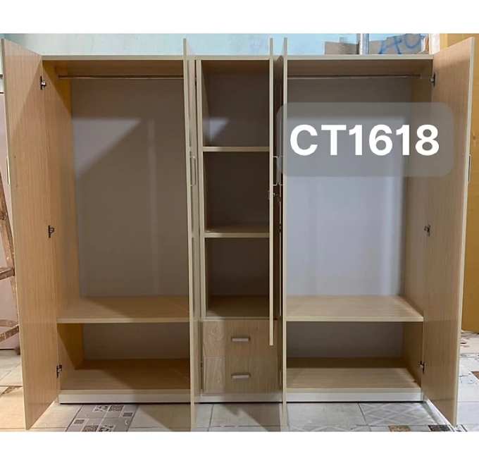 Tủ quần áo nhựa 5 cánh kèm hộc kệ trong ĐV Tundo 204 x 185 x 47 cm nhiều màu lựa chọn