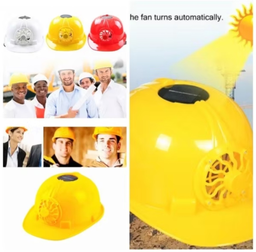 1 CÁI MŨ BẢO HỘ LAO ĐỘNG ĐỘI ĐẦU CÓ QUẠT GIÓ LÀM MÁT NĂNG LƯỢNG MẶT TRỜI