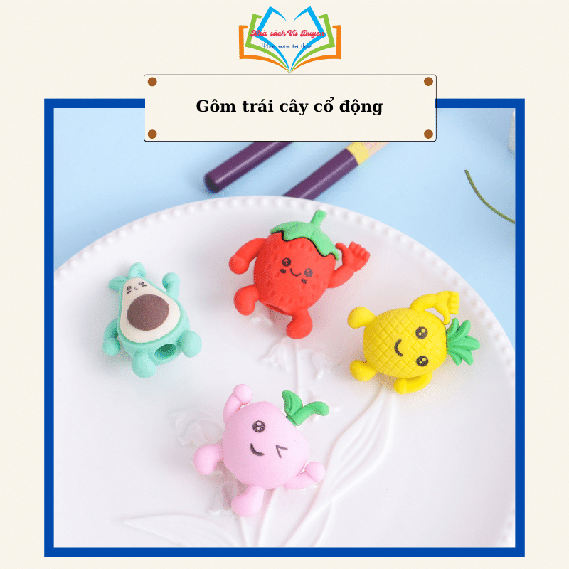 Gôm hình trái cây, tẩy hoạt hình khích lệ học tập đồ dùng văn phòng phẩm quà tặng dễ thương