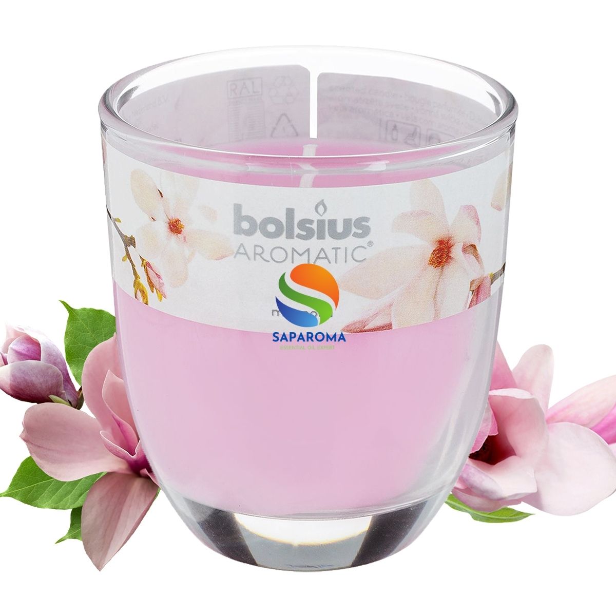 Ly nến thơm tinh dầu Bolsius Magnolia 105g QT024332 - hoa mộc lan, nến trang trí, thơm phòng, thư giãn, hỗ trợ khử mùi