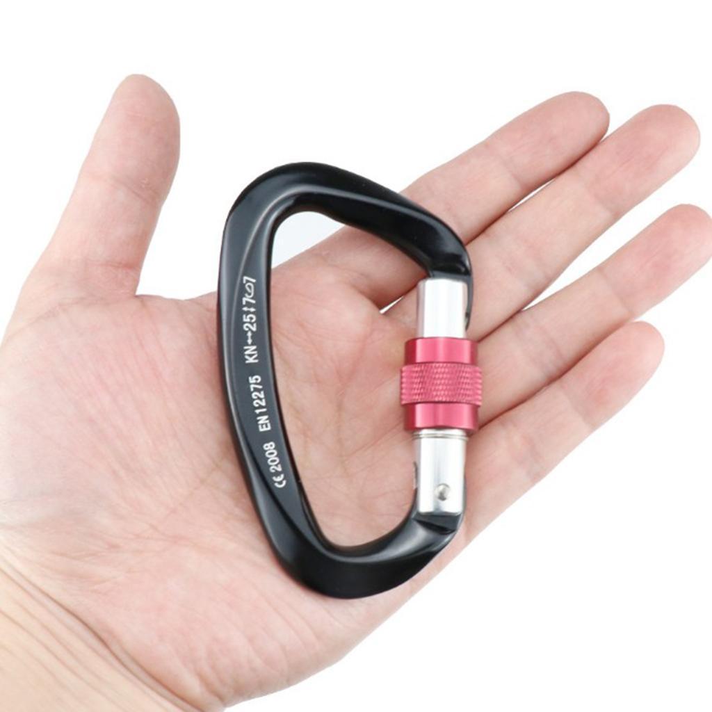 Aviation Aluminum Hammock Safety Carabiner D Type Keychain Buckle