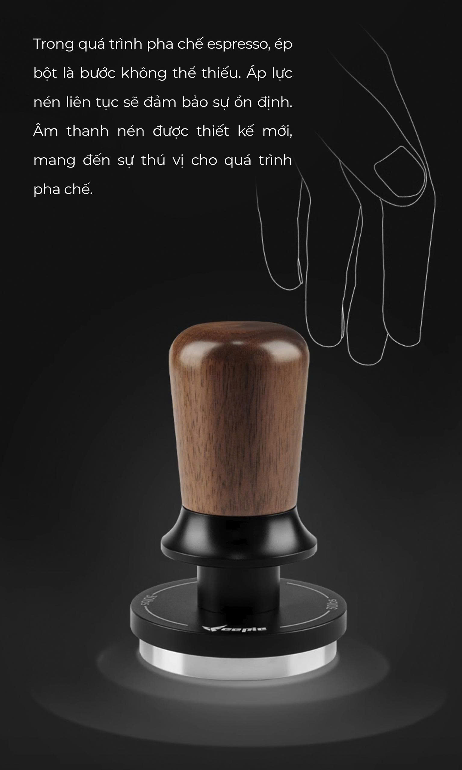 Feepie Tamper nén cà phê cố định lực cân bằng Wood charm