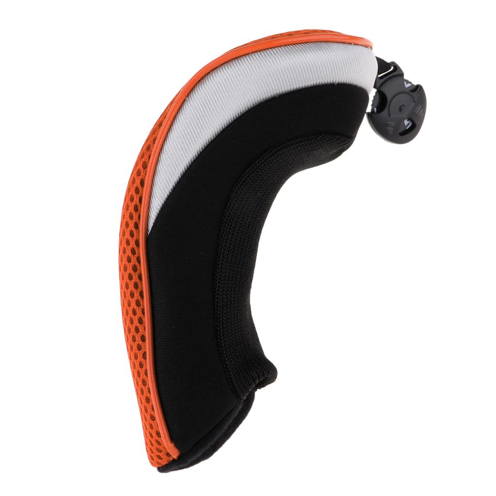 Golf Hybrid UT Club Head Cover Headcover & Adjustable Number Tag 2 3 4 5 7 X - Premium, Durable & Portable - Orange, 2 Pieces