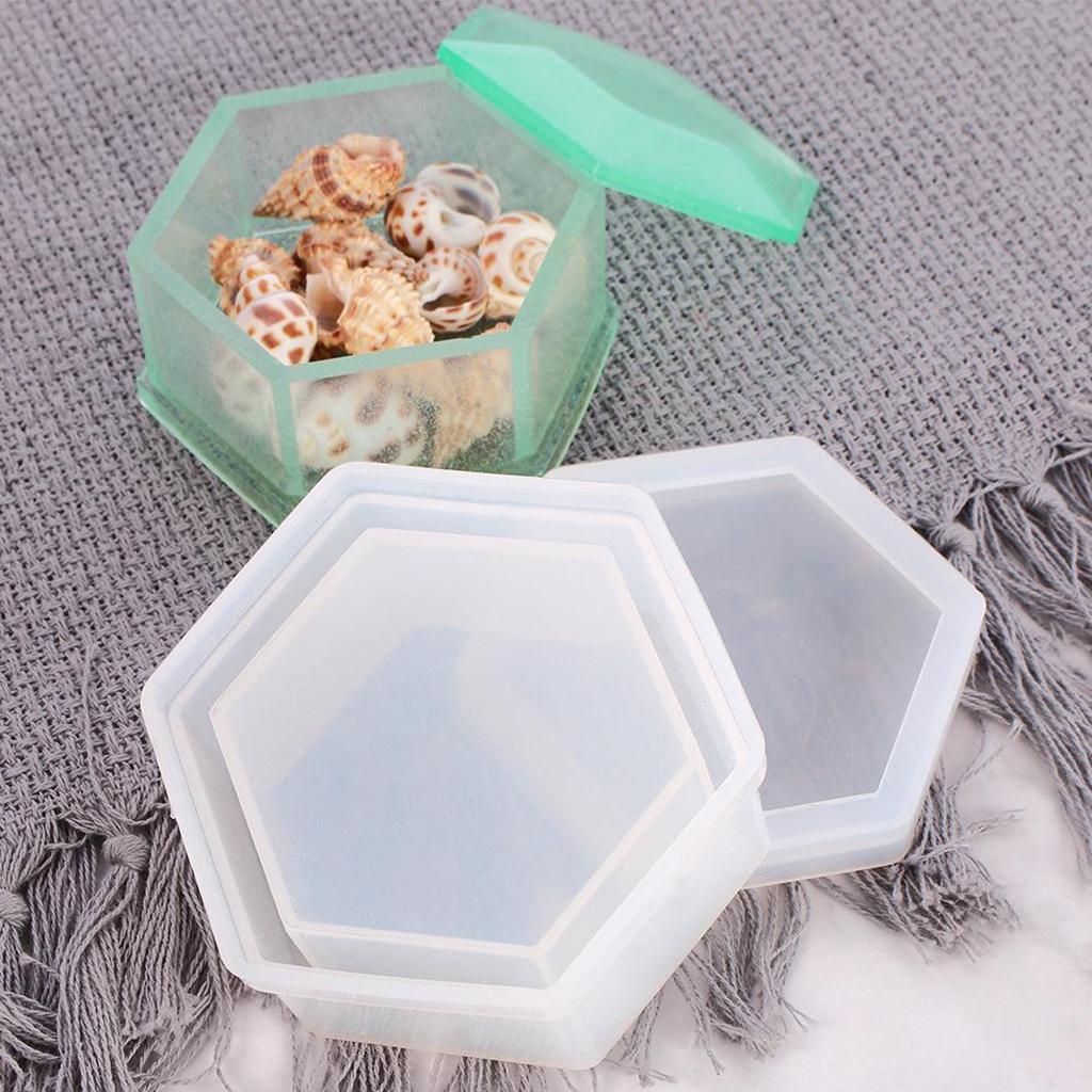 3xResin Mold Trinket Box Silicone Mould Jewelry Making Tool UV Epoxy Trinket Box