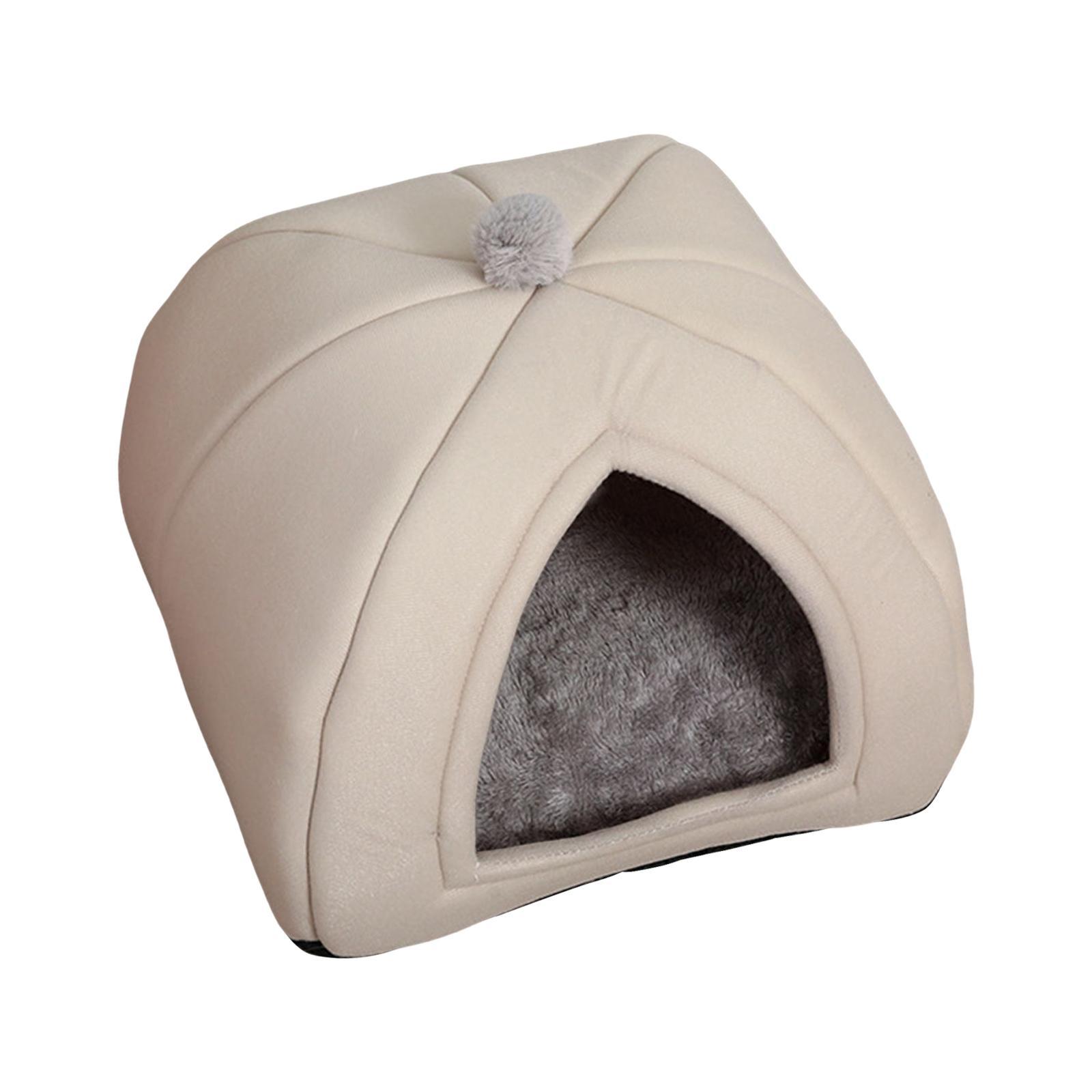 2Pcs Cat Warm House Dog Tent Sleeping Hut Calming Cave Pet Bed
