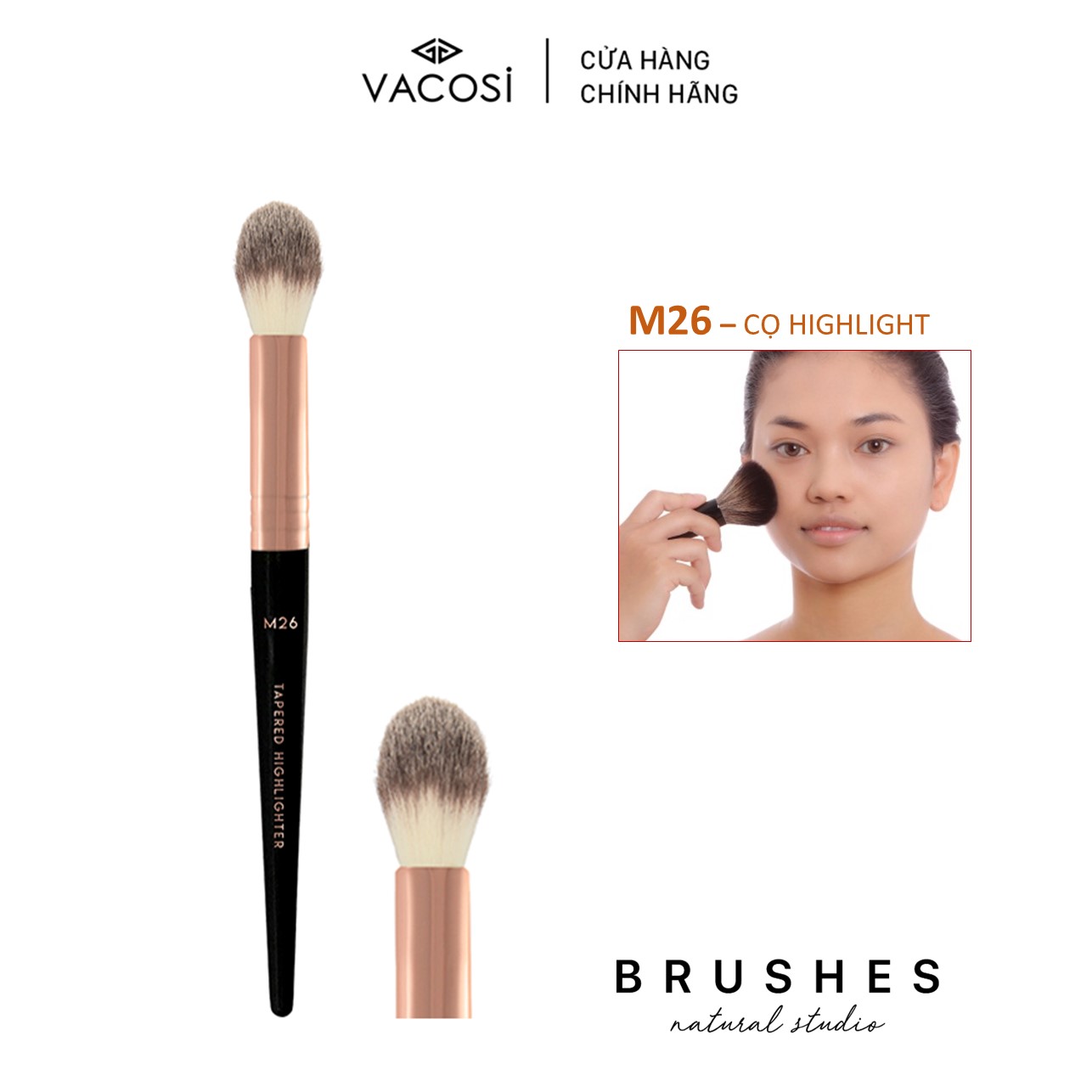 Cọ Tán Phấn Highlight VACOSI - M26 VACOSI TAPERED HIGHLIGHTER