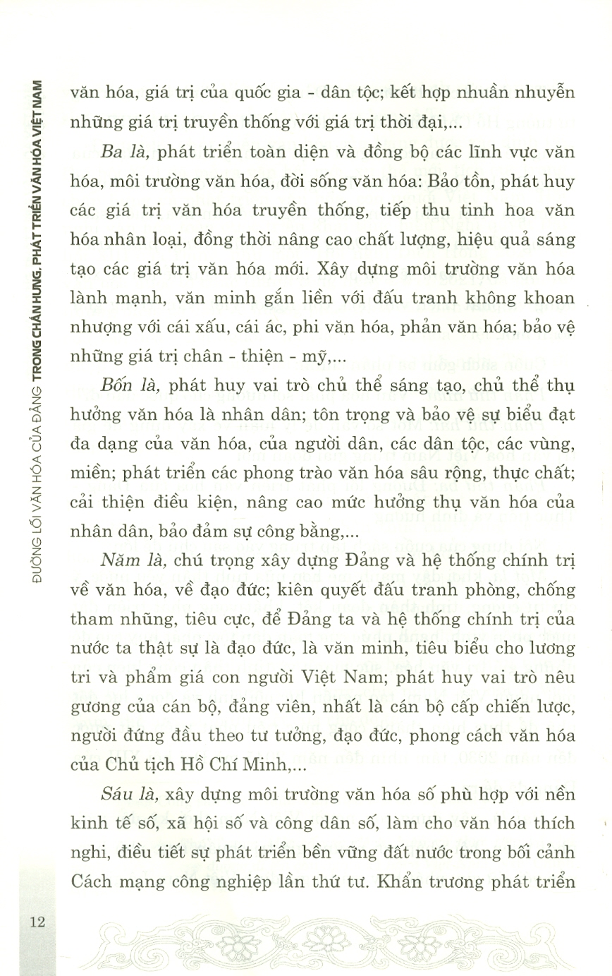 Đường Lối Văn Hóa Của Đảng Trong Chấn Hưng, Phát Triển Văn Hóa Việt Nam