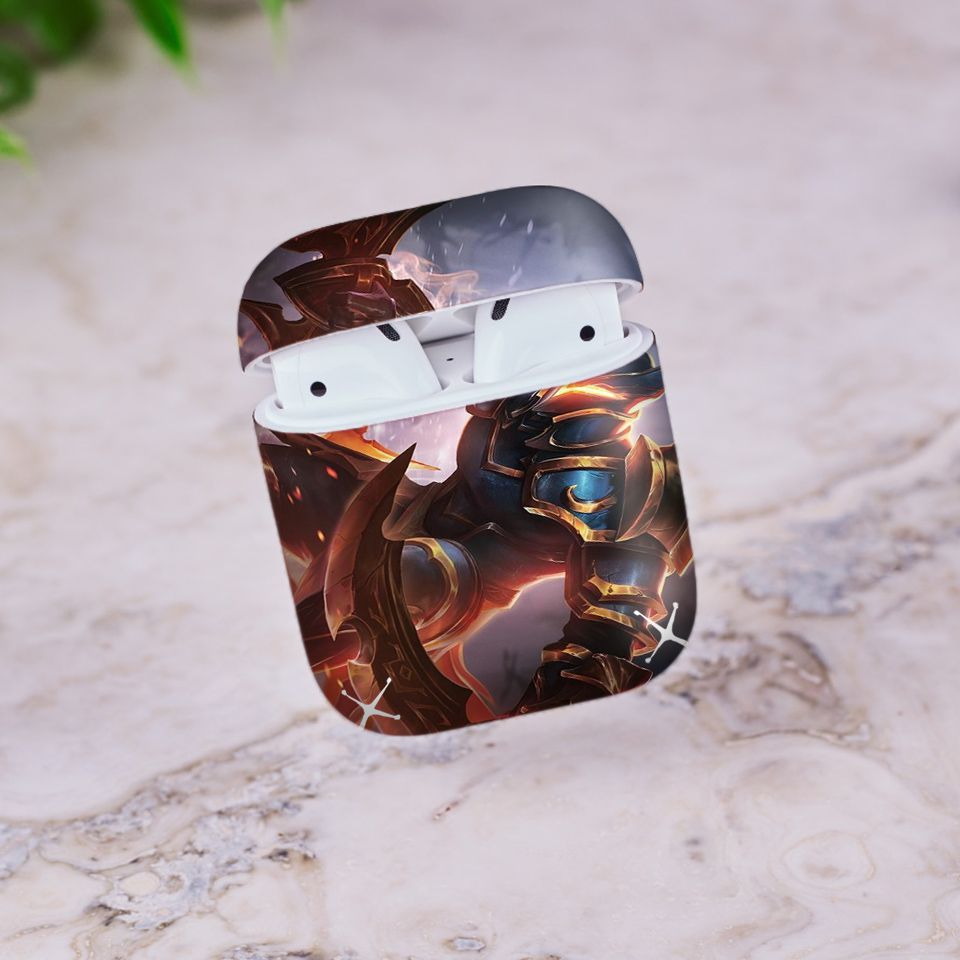 Miếng dán skin chống bẩn cho tai nghe AirPods in hình Liên Quân - Nakroth Quân Đoàn Địa Ngục - LQM011 (bản không dây 1 và 2)