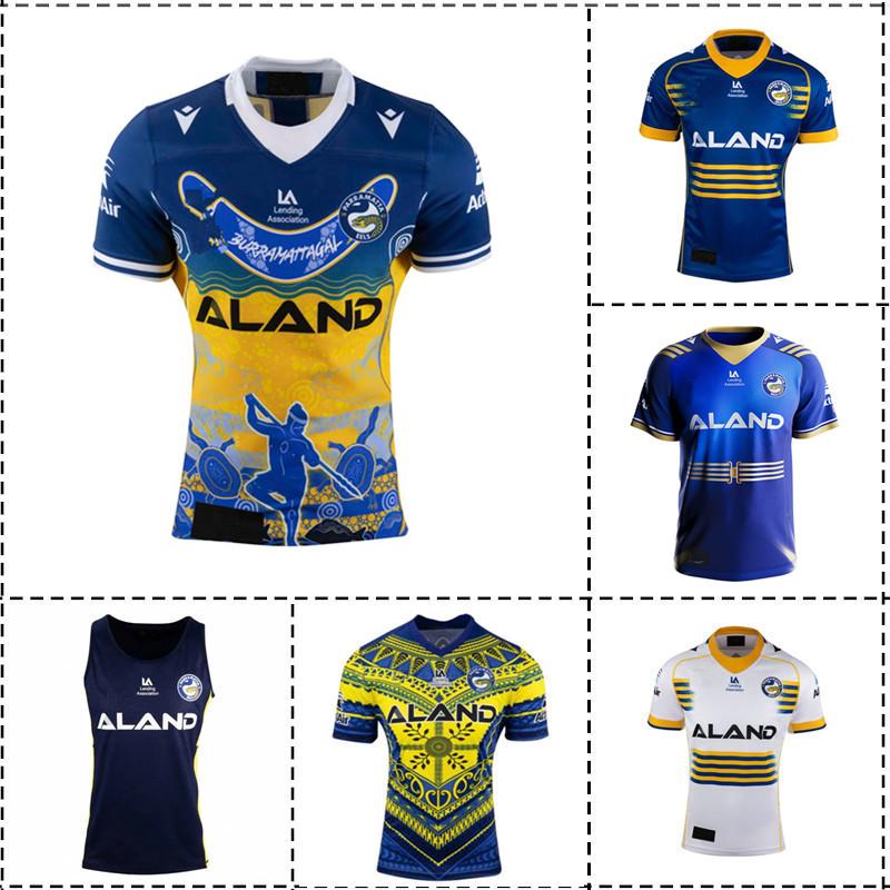 2023 Parramatta Eels Anzac / Sân nhà / Sân khách / Huấn luyện Pasifika / Bản địa / Áo bóng bầu dục Singlet - Cỡ nam: S-5XL Color: 2023 Home Size: L