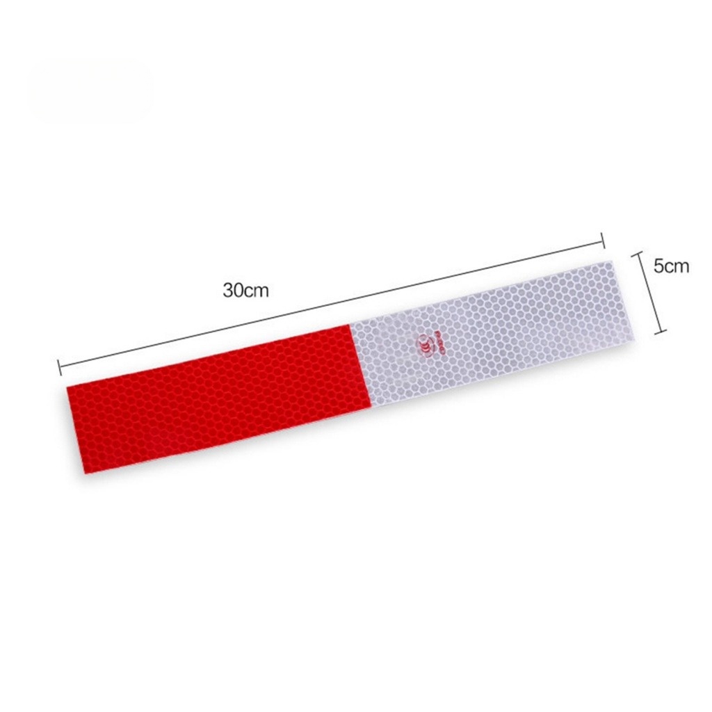 Bộ 10 miếng phản quang cảnh báo an toàn trắng đỏ 4.6cm x 30cm