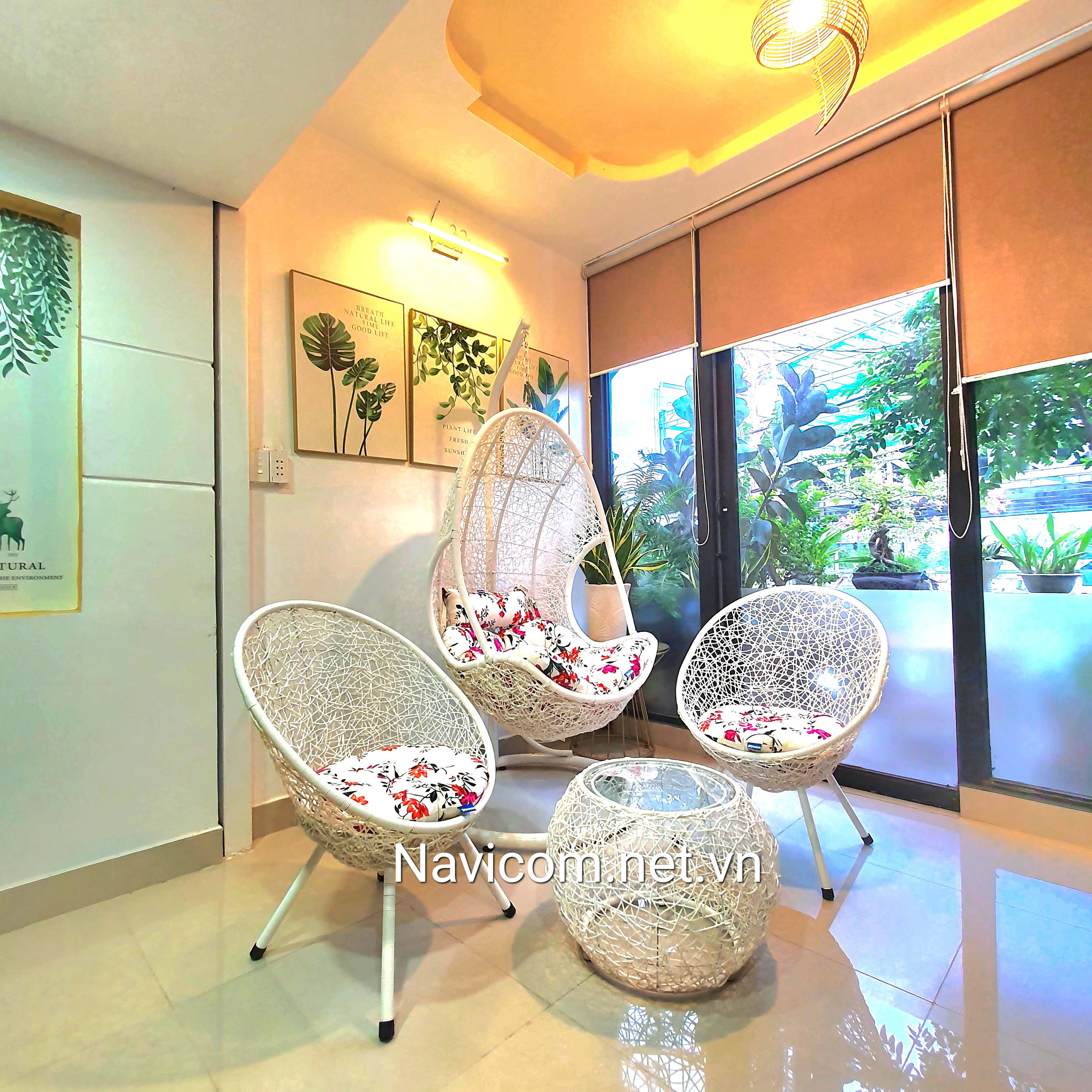 Bộ bàn ghế sân vườn + xích đu home decore