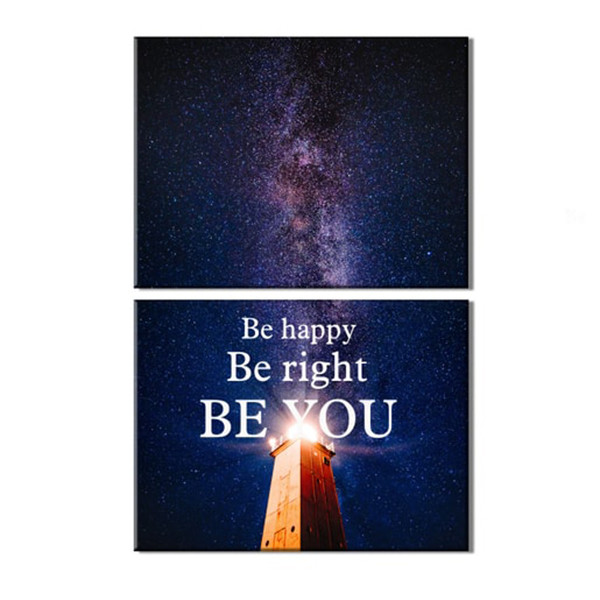 Bộ 2 Tranh Trang Trí "Be Happy, Be Right, Be You" - W314 