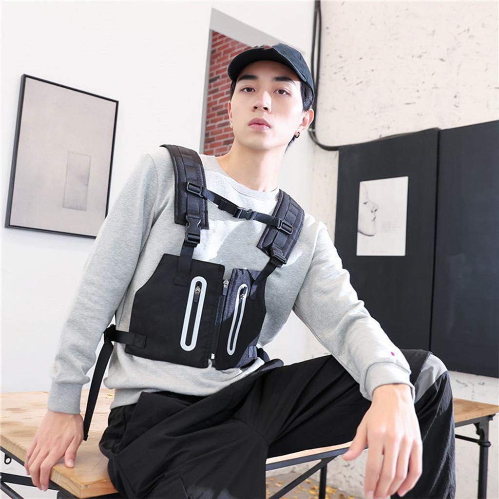 Reflective Vest Lightweight with Zipper for Running   black