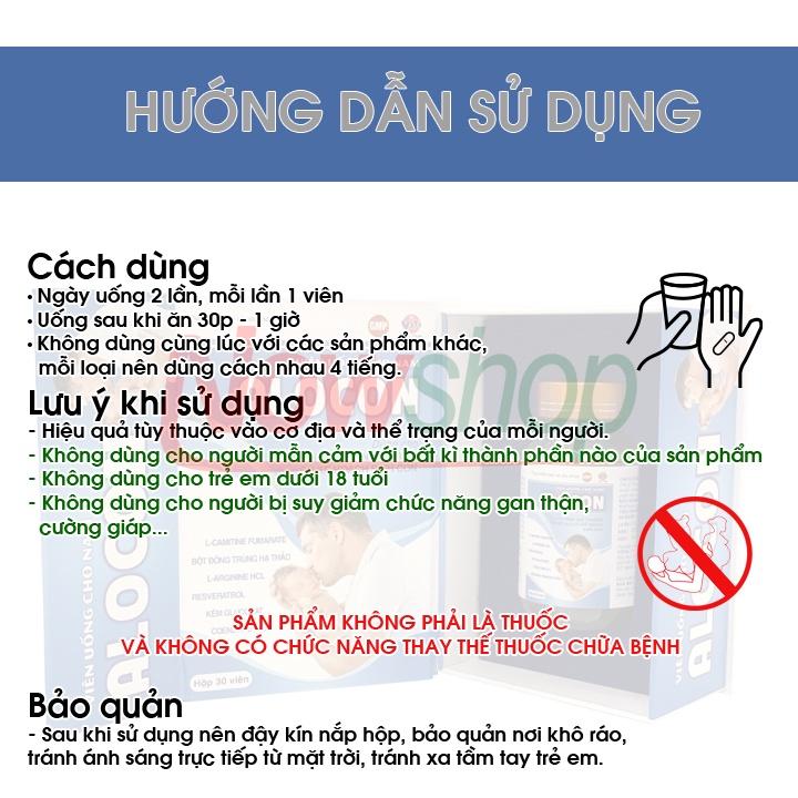 Viên Uống Tăng Khả Năng Thụ Thai Alocon Nam Vạn Tam Giúp Bổ Thận Tráng Dương Tăng Cường Sinh Lý Mạnh Tinh Trùng