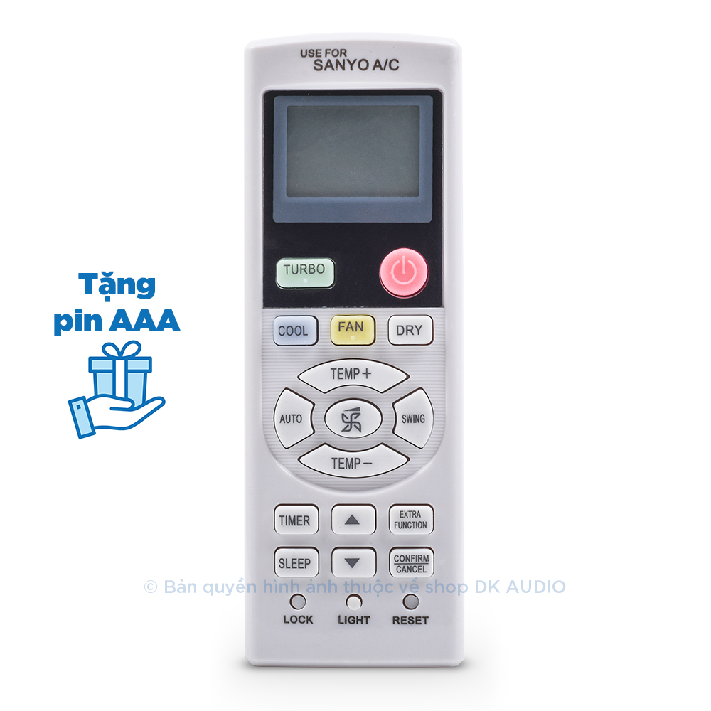 Remote điều khiển cho điều hoà Sanyo phím bấm cao su mềm nhạy, vỏ nhựa cao cấp