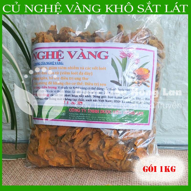 Củ Nghệ Vàng khô sắt lát gói 1kg