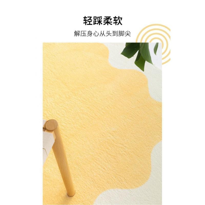 Thảm Trải Sàn Nhẹ Màu Kem Cà Phê Phong Cách Hàn Quốc Sang Trọng