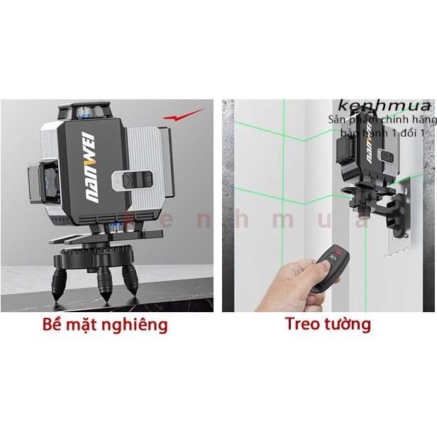 Máy cân bằng laser ánh sáng xanh 16 tia 2 pin điện tử Nanwei