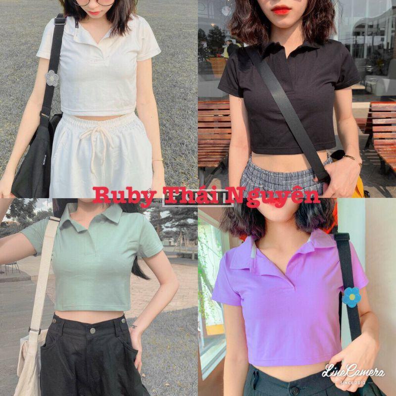 Áo Croptop Nữ PoLo Tay Ngắn Dáng Ôm Ulzzang 