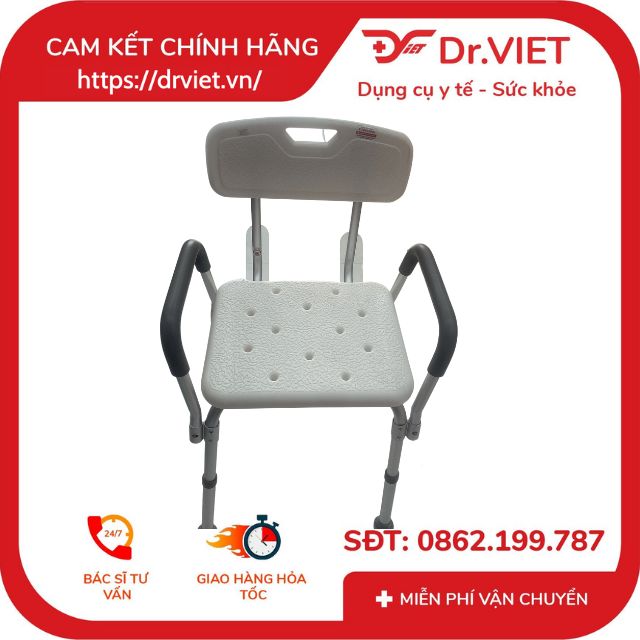 Ghế tắm khung nhôm tựa lưng SC-98TL kèm bộ ốc vít