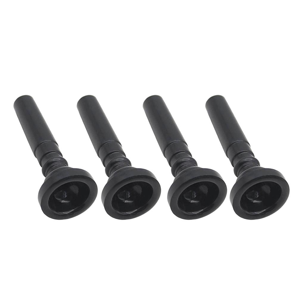 Sunnimix Kèm Túi Nhựa ABS Hành Quân Kỵ Binh Kèn Mouthpiecesfor Trumpeters Sinh Viên, Đen