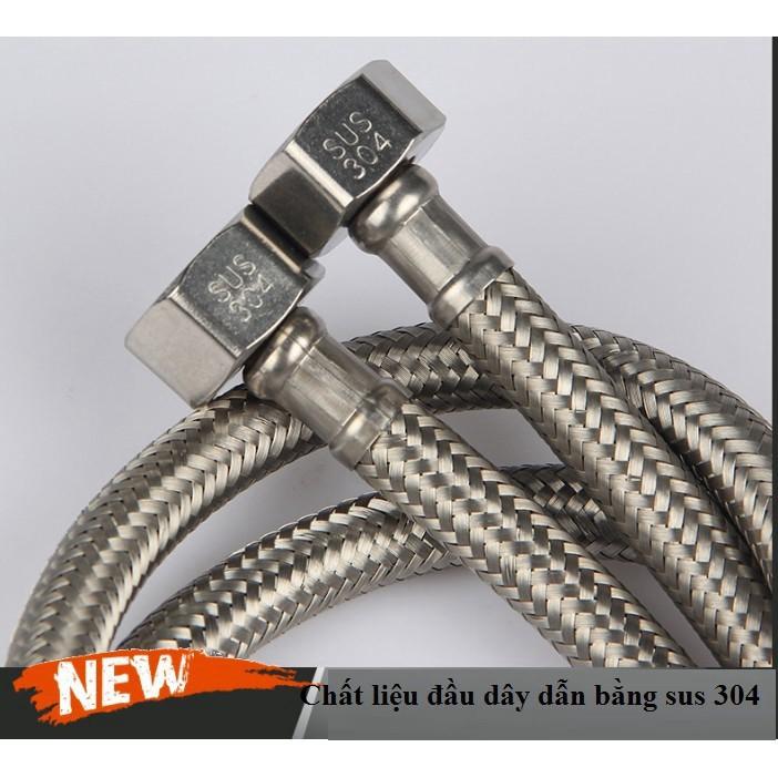 Dây cấp NÓNG LẠNH inox 304 - Dài 60 cm lắp vòi nước - Dây 1 đầu Kim