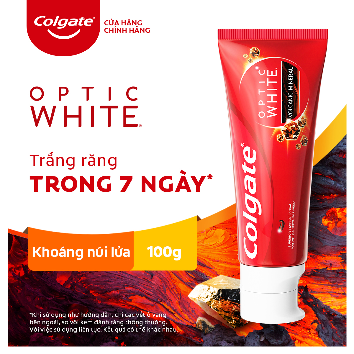 Kem đánh răng Colgate làm trắng răng khoáng núi lửa 100g