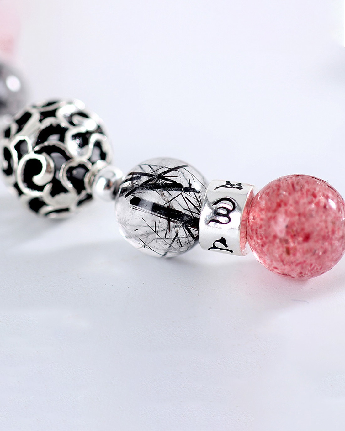 Vòng cặp nam nữ đá thiên nhiên phối charm bạc - Ngọc Quý Gemstones