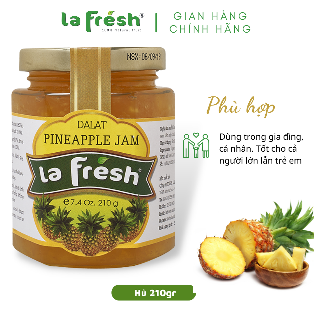 Mứt Thơm Lafresh Đà Lạt Hủ Thủy Tinh 210gr