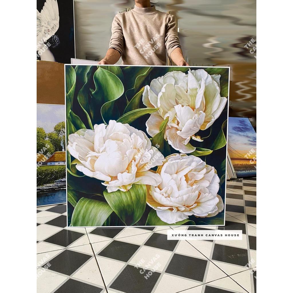 Tranh Canvas Hoa Mẫu Đơn Trắng - S6N2