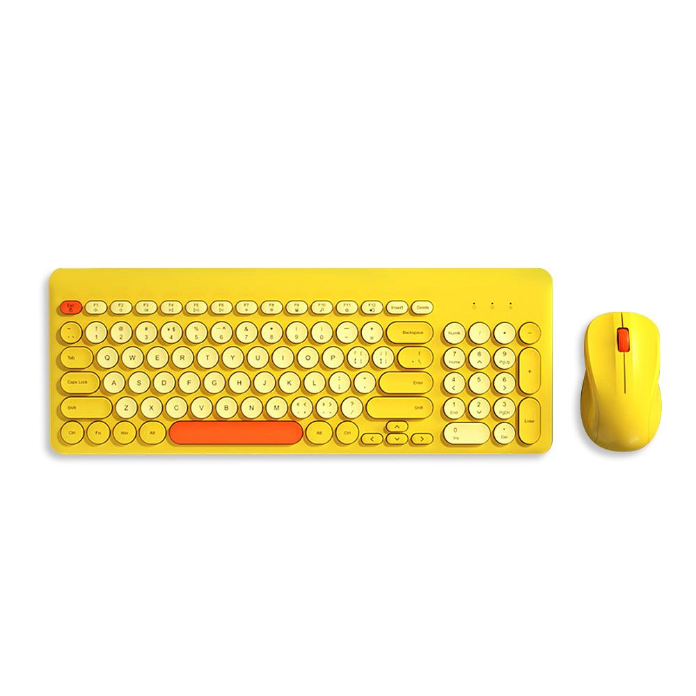 Bộ bàn phím tròn và chuột không dây BOW K221 2.4G Set 96 Key - xanh lá