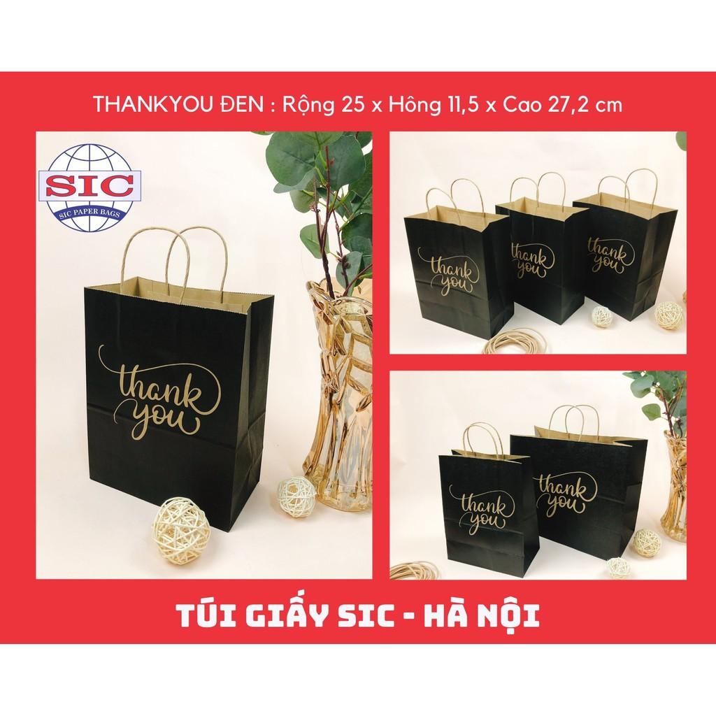 TÚI GIẤY THANKYOU MÀU ĐEN SIZE M CÓ QUAI