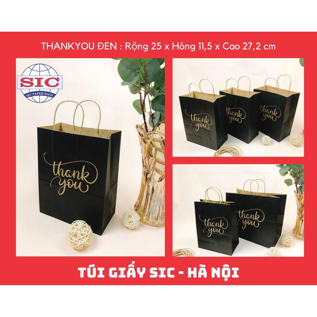 TÚI GIẤY THANKYOU MÀU ĐEN SIZE M CÓ QUAI (ẢNH THẬT VÀ VIDEO)