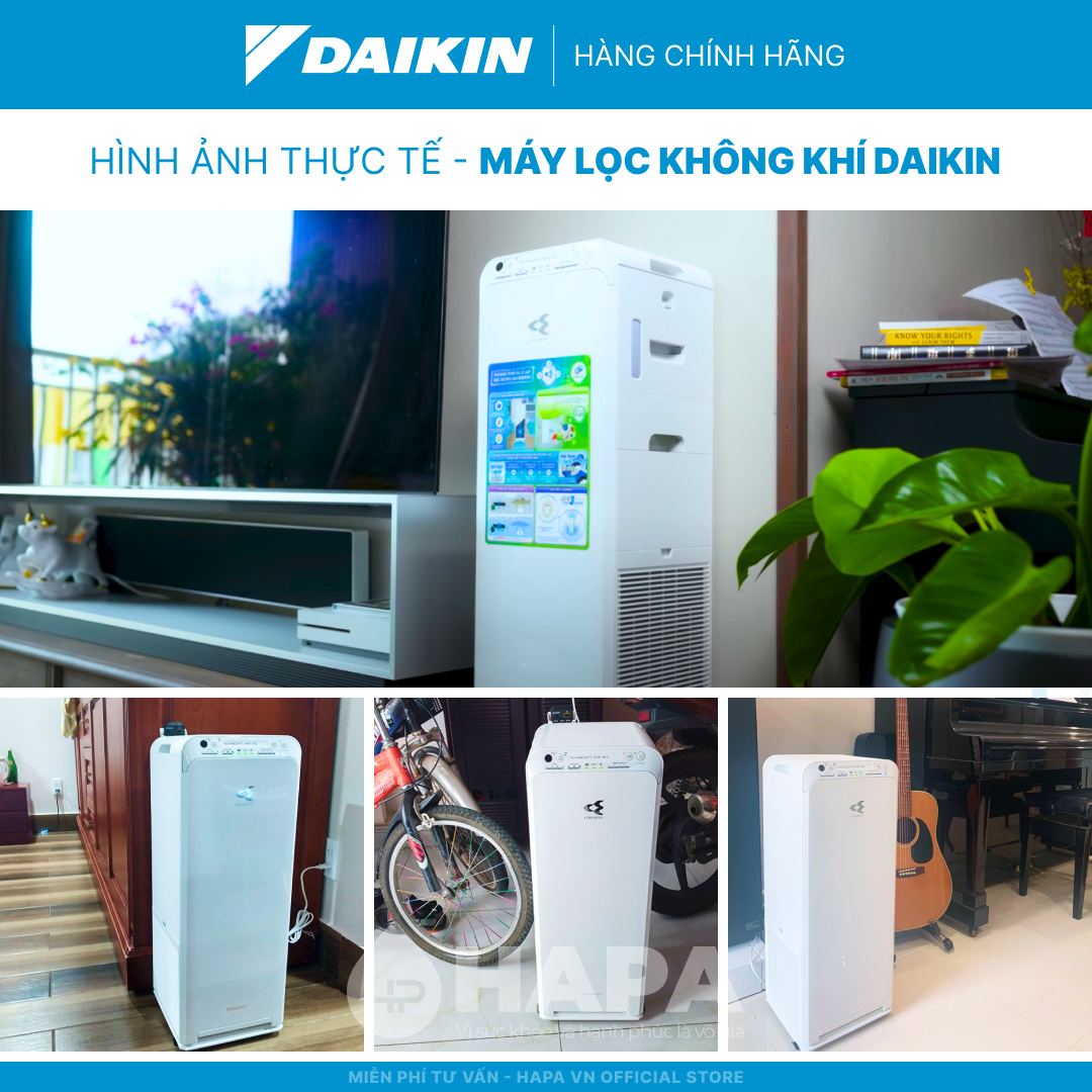 Máy Lọc Không Khí Tạo Ẩm DAIKIN MCK55TVM6 Công nghệ HEPA, Streamer &amp; ION PLASMA - Hàng Chính Hãng DAIKIN