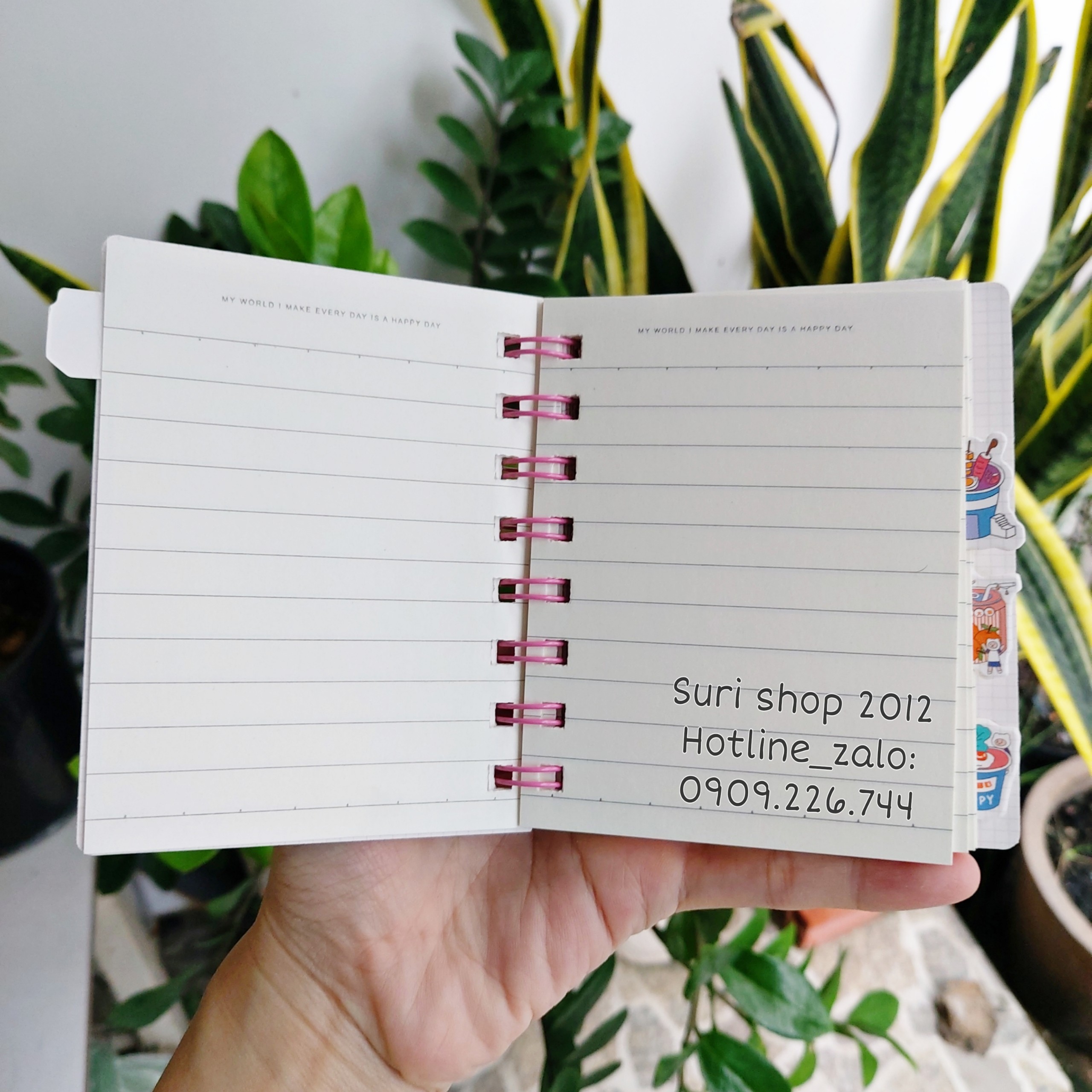 Sổ Tay Lò Xo A7 Bìa Cứng In Họa Tiết Dễ Thương