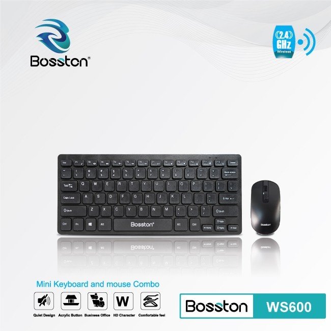 Combo Bàn Phím Và Chuột Không Dây Mini Bosston Ws600 Hàng Chính Hãng