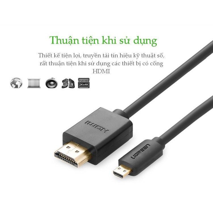 Cáp Micro HDMI sang HDMI - Ugreen 30104 - Hàng chính hãng