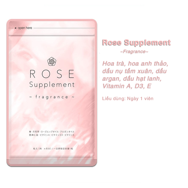 Viên Uống Tạo Hương Thơm Tự Nhiên Cho Cơ Thể Rose Supplement Seedcoms Nhật Bản