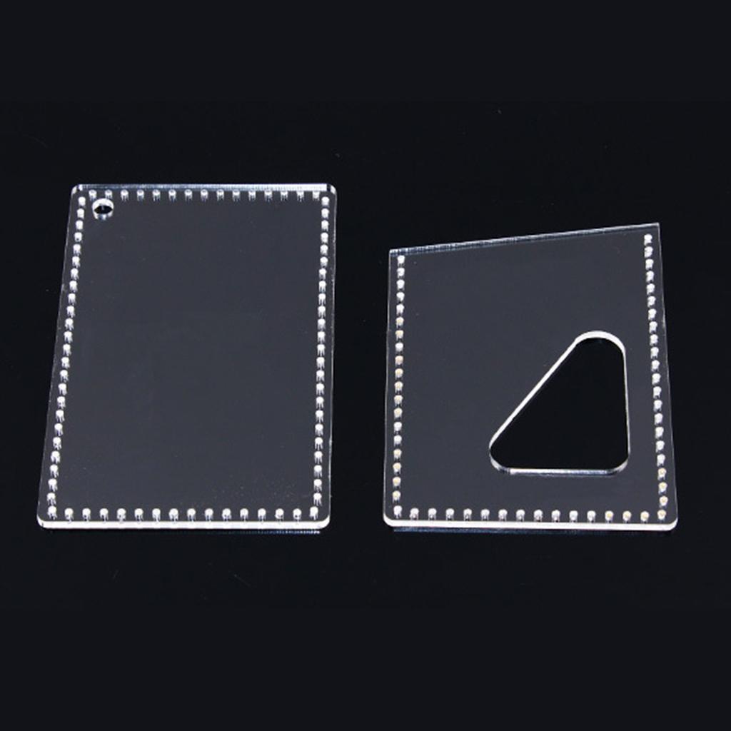 2 Chiếc Thẻ Ốp Lưng Acrylic Da Hoa Văn Thủ Công Stencil Bản Mẫu Tự Làm