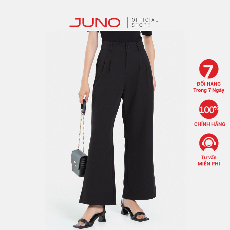 Quần Dài Nữ Thời Trang JUNO Dáng Suông Xếp Ly JNQDA010