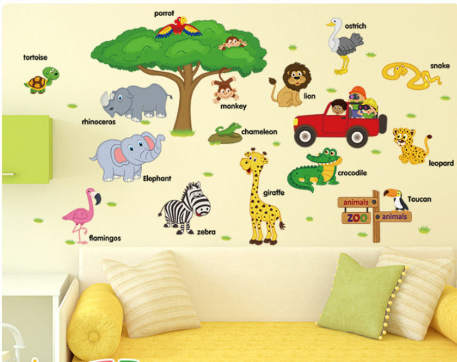 Decal dán tường Vườn thú Châu phi - HP162
