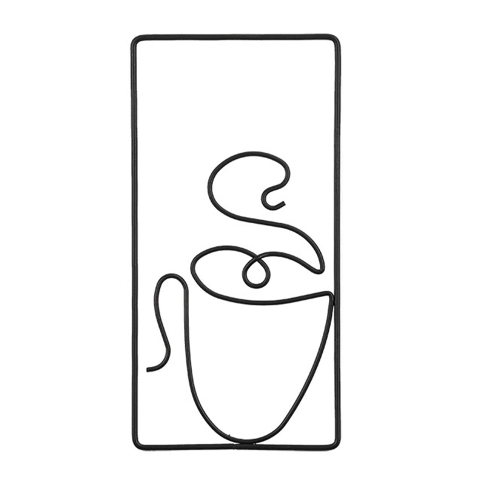 Metal Wall Art Decors Wall Sculptures Painting Line Drawing Wall Hanging Silhouette for Living Room Outdoor Office Bathroom Decoration
