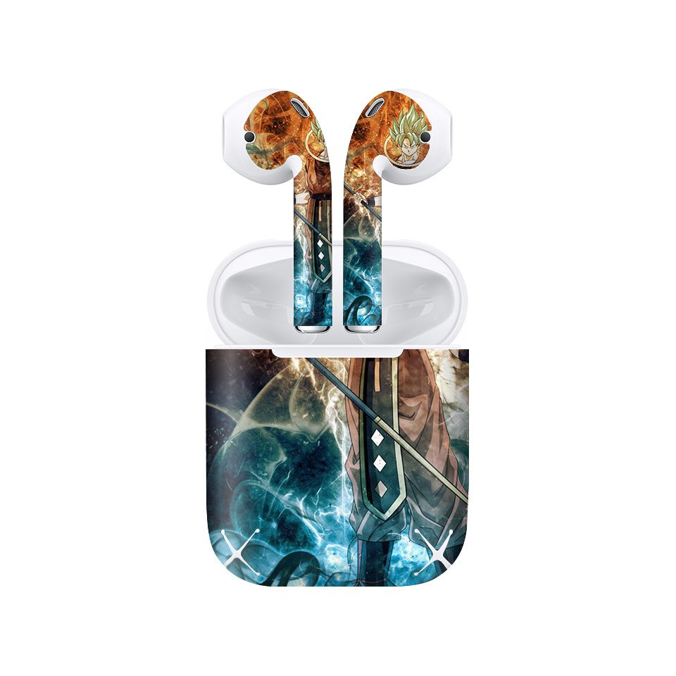 Miếng dán skin chống bẩn cho tai nghe AirPods in hình Dragon Ball - Goku Blue - 7vnr77 (bản không dây 1 và 2