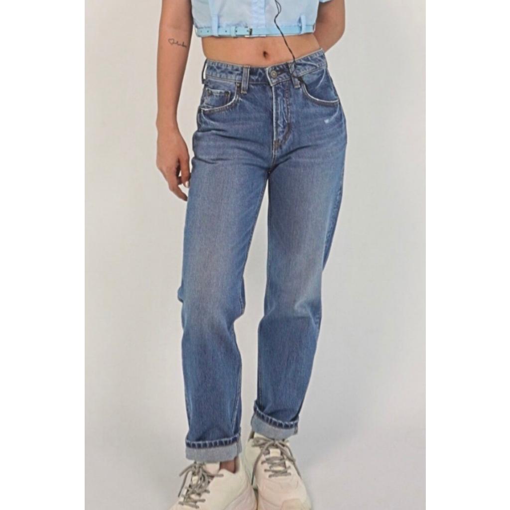 Quần Boyfriend Jeans P12, dáng đứng, phong cách lịch sự- trẻ trung_thương hiệu SAMMA JEANS - D-Blue / Xanh đậm