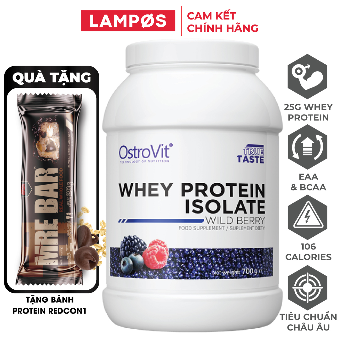 [Chính hãng] Whey Protein Isolate Ostrovit | Bổ sung 25g Protein, 14g EAA, 6g BCAA | Hỗ Trợ Xây Dựng Cơ Bắp | Nhập khẩu Ba Lan