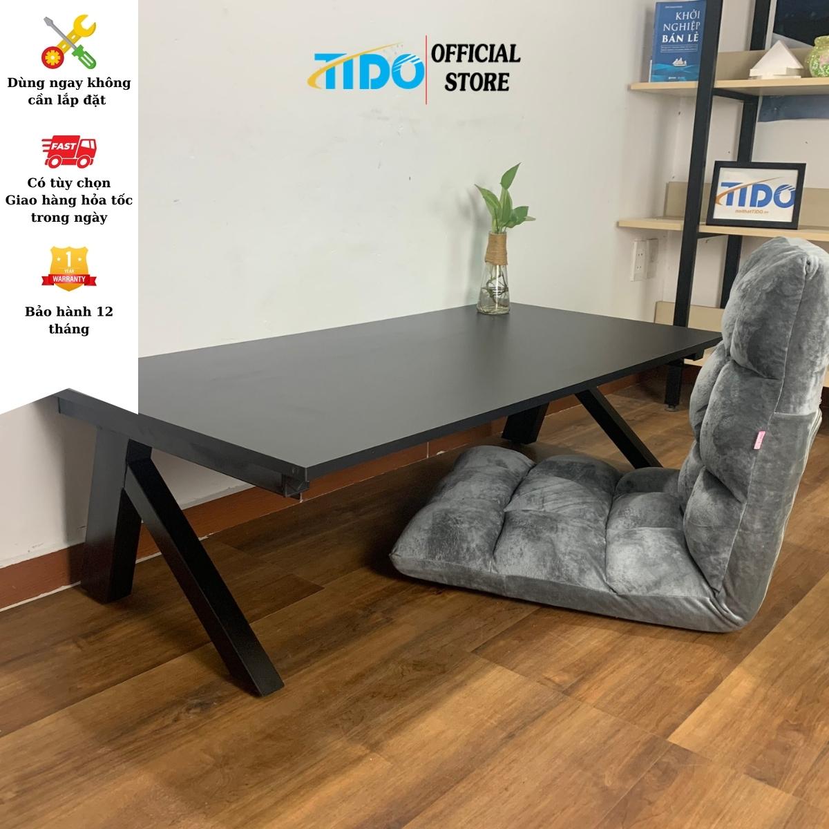 Bàn Làm Việc Ngồi Bệt Ti - Bbcu - Khung Chữ K Cứng Chắc, Gập Gọn Tiện Lợi - Mặt Bàn 1M2 - Đen