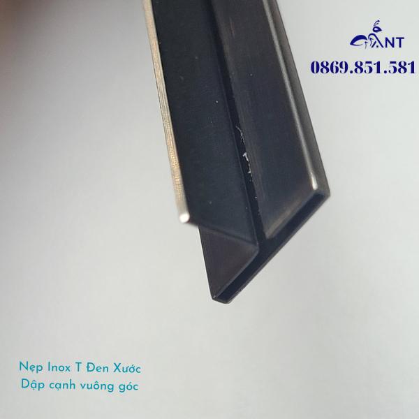 Nẹp T Inox 304 Đen Xước, nẹp inox chữ T bào chấn vuông cạnh, dày 0.8, thanh dài 2m44, dễ thi công - T15