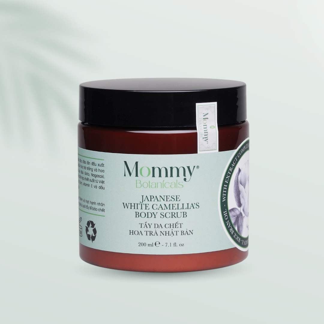 Tẩy Da Chết Body từ Hoa Trà Trắng Nhật Bản Mommy Botanicals