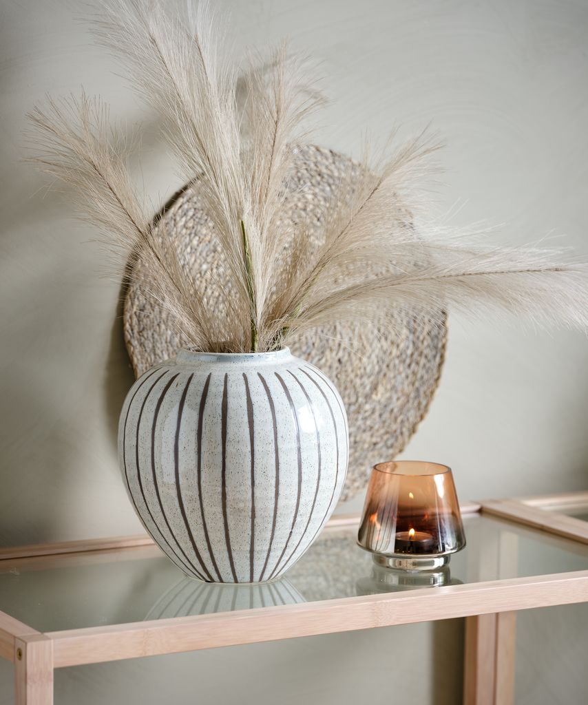 Lọ hoa | JYSK Sofus | gốm | trắng/xám | DK21xC21cm